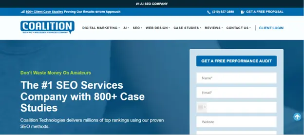 SEO page of Coalition Technologies