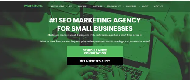 SEO page of Markitors