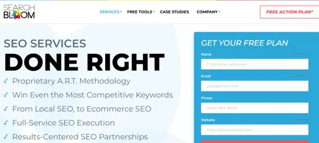 SEO page of Search Bloom